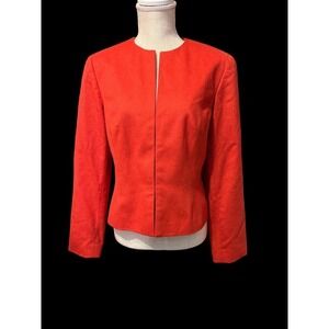 Ann Taylor Size 10‎ Red Wool Blend Jacket Blazer